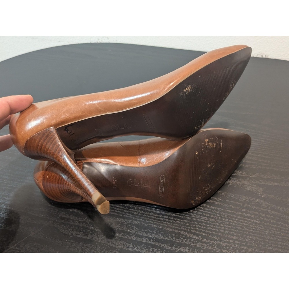 Cole Haan Brown Leather Pointed-Toe Heels - Picture 8 of 9